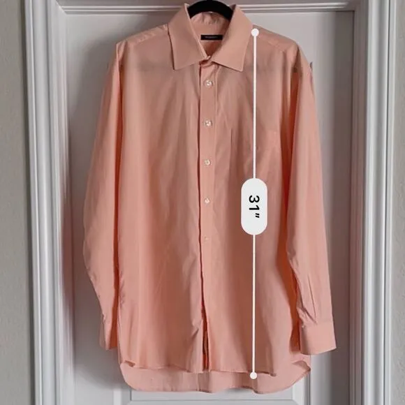 Burberry London Multicolor Apricot Dress Shirt Quiet Luxury Size L