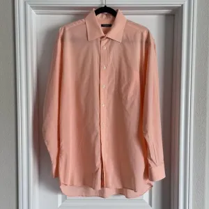 Burberry London Multicolor Apricot Dress Shirt Quiet Luxury Size L