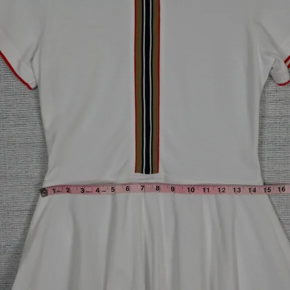 Burberry Preppy Retro Minimalist White Mini A-Line Shirt Polo Shirt Dress 14Y •