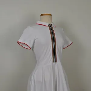 Burberry Preppy Retro Minimalist White Mini A-Line Shirt Polo Shirt Dress 14Y •