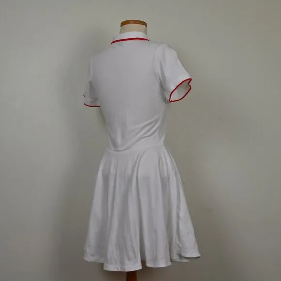 Burberry Preppy Retro Minimalist White Mini A-Line Shirt Polo Shirt Dress 14Y •