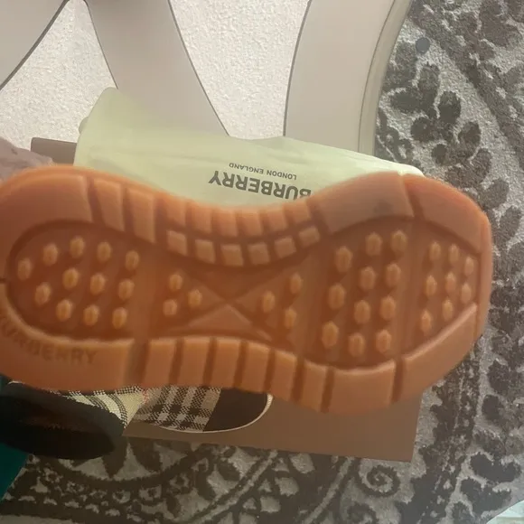 Burberry Tan and Black Boots with Durable Sole