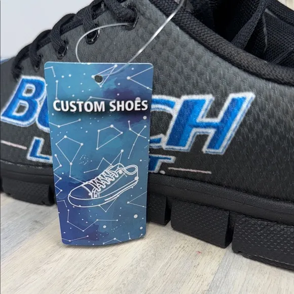 Bush Light Men's Black Athletic Shoes custom made Size 12