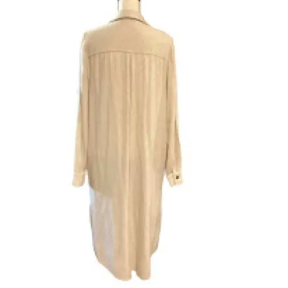 by Egreis Maybel Minimalist Button Front Shirt Dress in Cream Medium