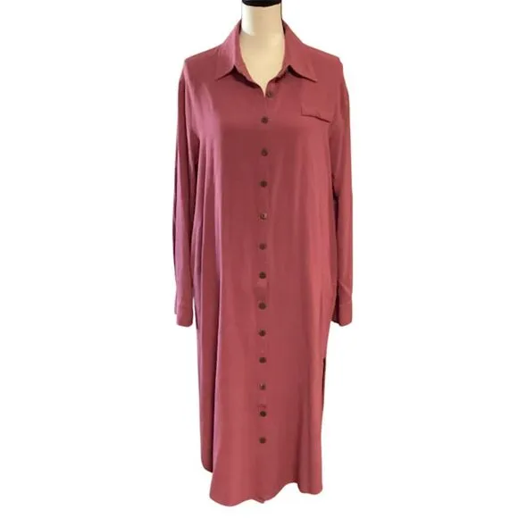 by Egreis Maybel Minimalist shirt Dress in Pink Medium