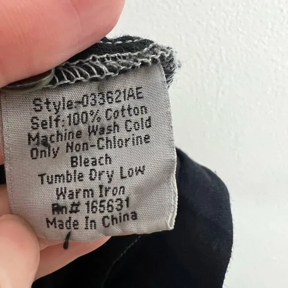 Calme by Johnny Was Raglan Tiered Dress SMALL Gauzy Midi Flowy Black Minimalist