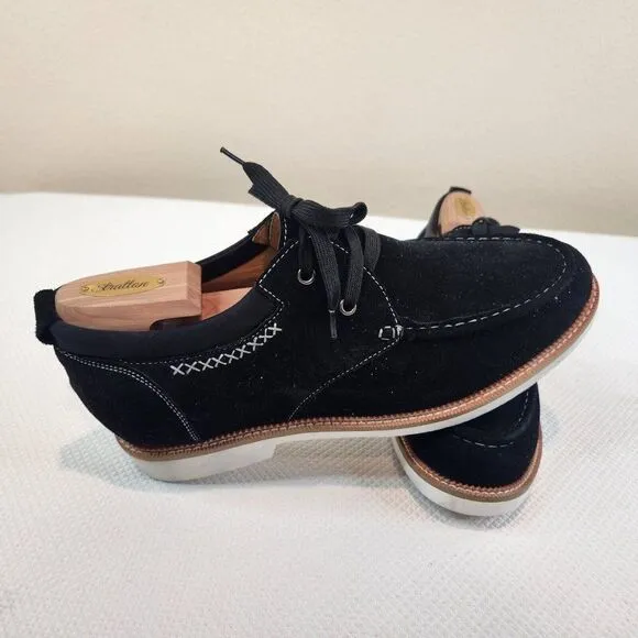 Calto Tall Men Shoes Elevator Height Increase Black Suede Size 12 Adds 2.6&quot;
