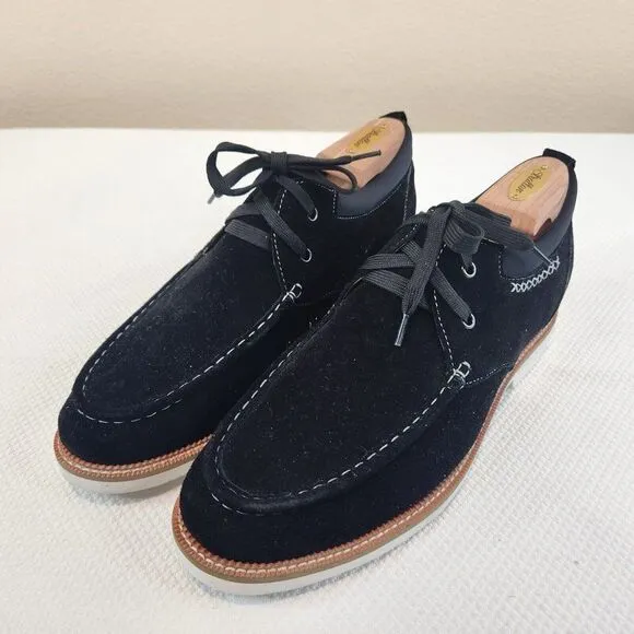 Calto Tall Men Shoes Elevator Height Increase Black Suede Size 12 Adds 2.6&quot;