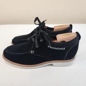 Calto Tall Men Shoes Elevator Height Increase Black Suede Size 12 Adds 2.6&quot;