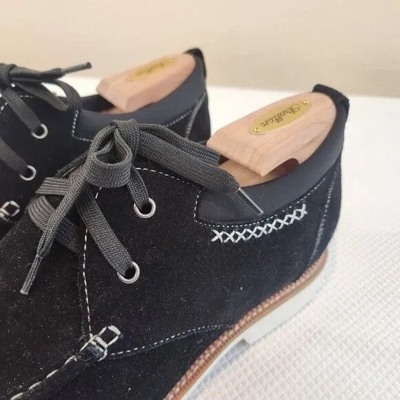 Calto Tall Men Shoes Elevator Height Increase Black Suede Size 12 Adds 2.6&quot;