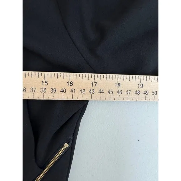 Calvin Klein Scuba zip sheath dress black office minimalist sz 6