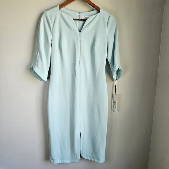Calvin Klein Sheath Dress Women's 4 Mint Office Business Minimalist Semi-Formal