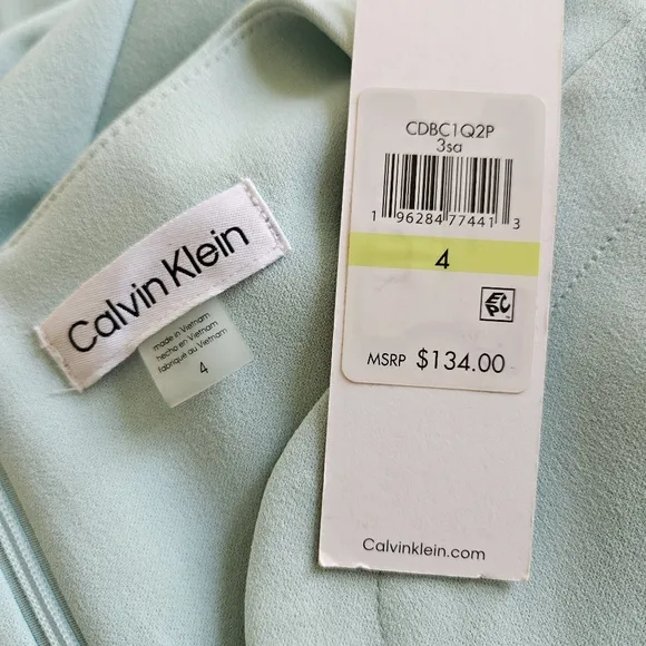 Calvin Klein Sheath Dress Women's 4 Mint Office Business Minimalist Semi-Formal