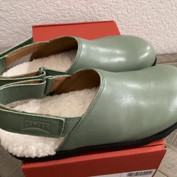CAMPER Kids' Brutus Faux Fur Slingback Mule, size US 4/EU 36