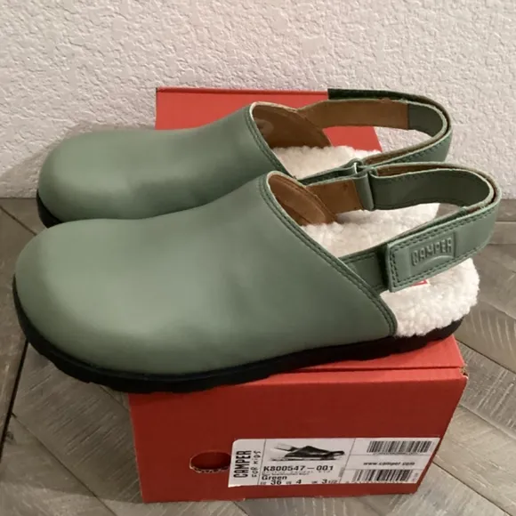 CAMPER Kids' Brutus Faux Fur Slingback Mule, size US 4/EU 36