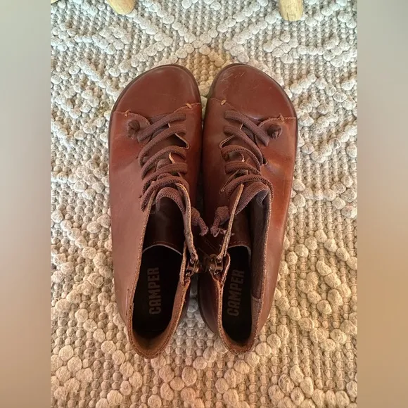 Camper Women’s Peu Ankle Boots Brown Leather (Size 39EU)