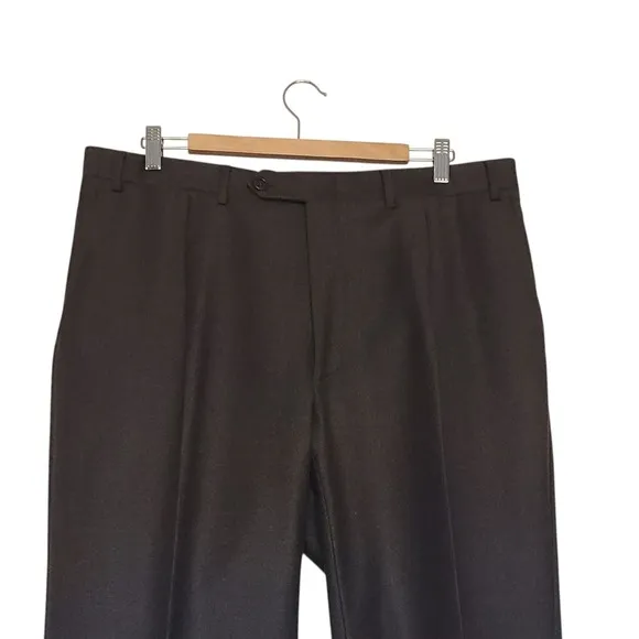 Canali Brown Cuffed Wool Suit Dress Pants Luxury Designer 38x32 model 78120/99