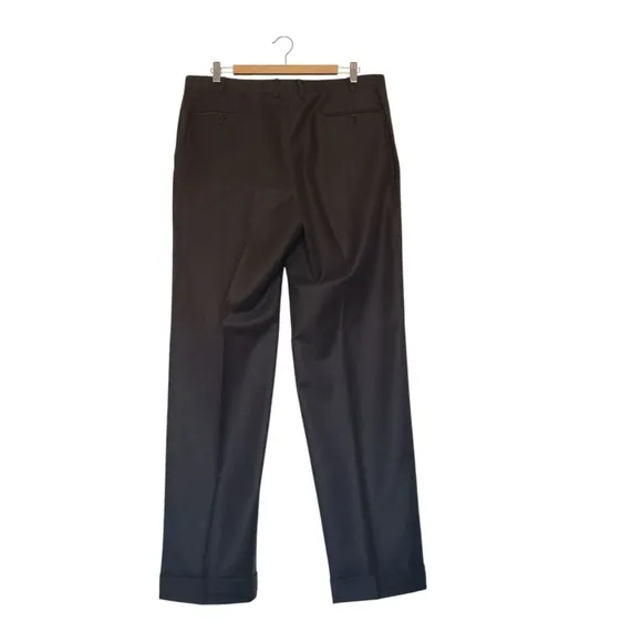 Canali Brown Cuffed Wool Suit Dress Pants Luxury Designer 38x32 model 78120/99