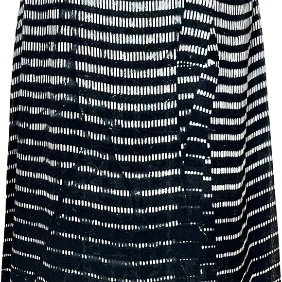 CARACTERE Sleeveless Maxi Dress Black White Stripe Size 6 Minimalist Chic Summer