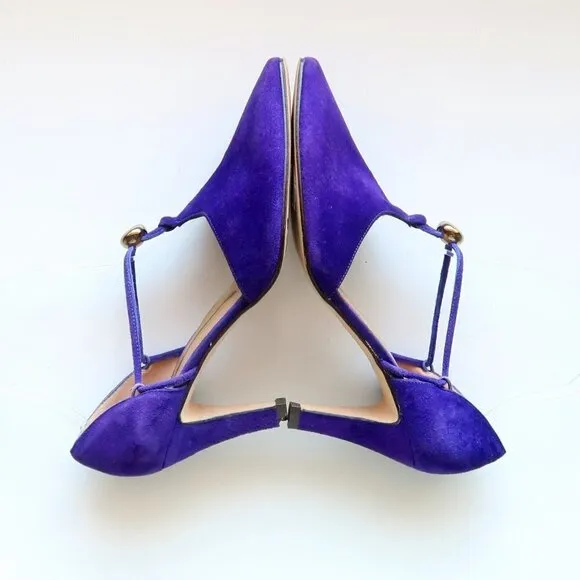 Caressa Purple Suede Leather Pointy Toe Heels / Pumps / Dressy Shoes Size 7