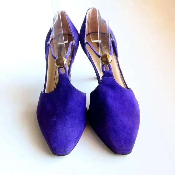 Caressa Purple Suede Leather Pointy Toe Heels / Pumps / Dressy Shoes Size 7