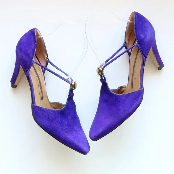Caressa Purple Suede Leather Pointy Toe Heels / Pumps / Dressy Shoes Size 7