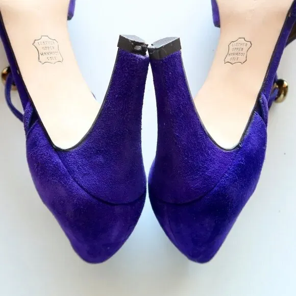 Caressa Purple Suede Leather Pointy Toe Heels / Pumps / Dressy Shoes Size 7