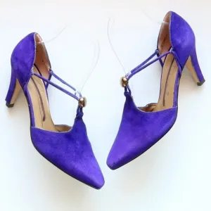 Caressa Purple Suede Leather Pointy Toe Heels / Pumps / Dressy Shoes Size 7