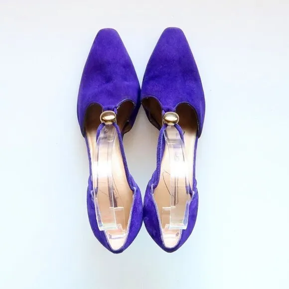 Caressa Purple Suede Leather Pointy Toe Heels / Pumps / Dressy Shoes Size 7