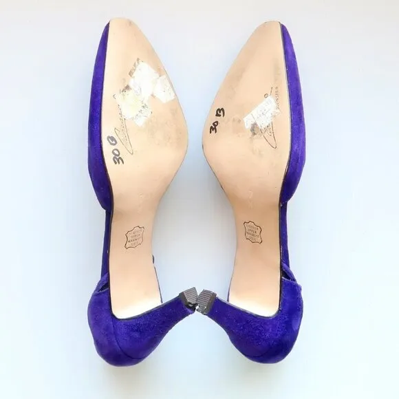 Caressa Purple Suede Leather Pointy Toe Heels / Pumps / Dressy Shoes Size 7