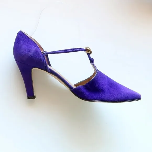 Caressa Purple Suede Leather Pointy Toe Heels / Pumps / Dressy Shoes Size 7