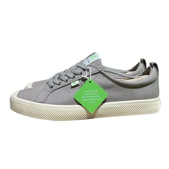 Cariuma Sneakers Womens 8 Grey Canvas OCA Low Preppy Lace Up Shoes Mens 6.5