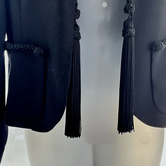 Carlisle Womens Dress Jacket SZ 6 Wool Tassels Pockets Quiet Luxury Evening VTG