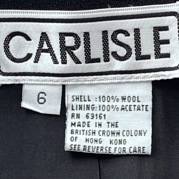 Carlisle Womens Dress Jacket SZ 6 Wool Tassels Pockets Quiet Luxury Evening VTG