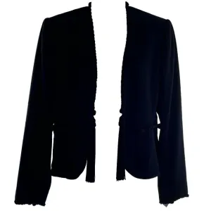 Carlisle Womens Dress Jacket SZ 6 Wool Tassels Pockets Quiet Luxury Evening VTG