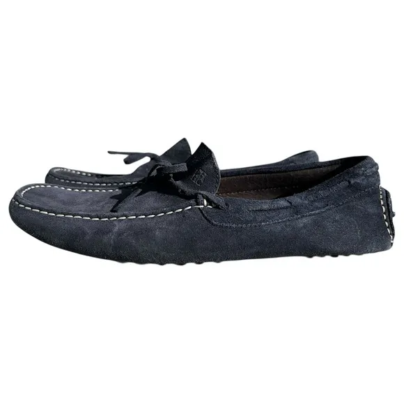 Carolina Herrera Shoes Men Size 8 Blue White Slip On Loafer Boat Moccasin Drive