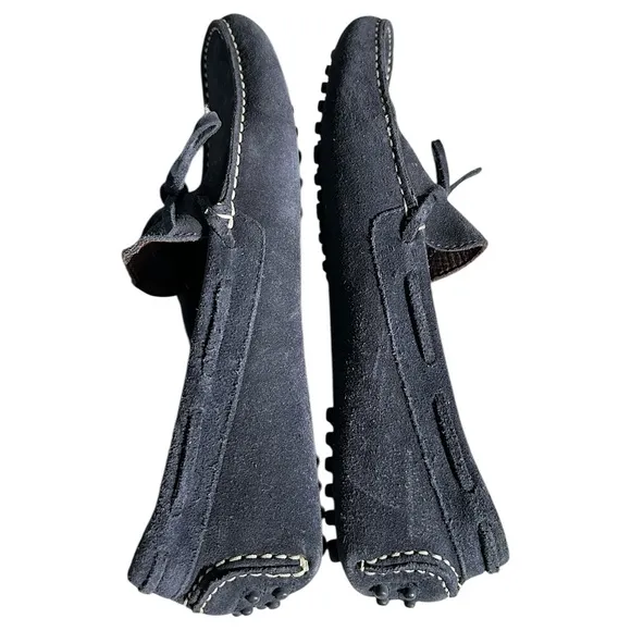 Carolina Herrera Shoes Men Size 8 Blue White Slip On Loafer Boat Moccasin Drive