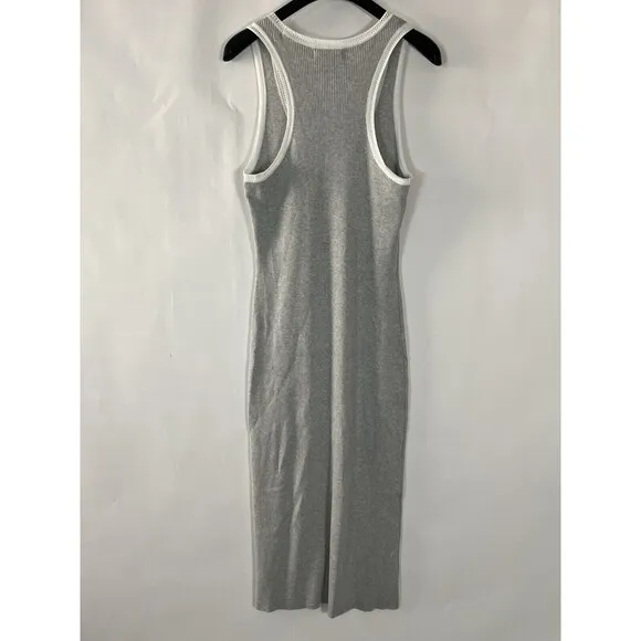 Caroline Constas Rib Knit Maxi Dress Size Medium Stretch Sleeveless Minimalist