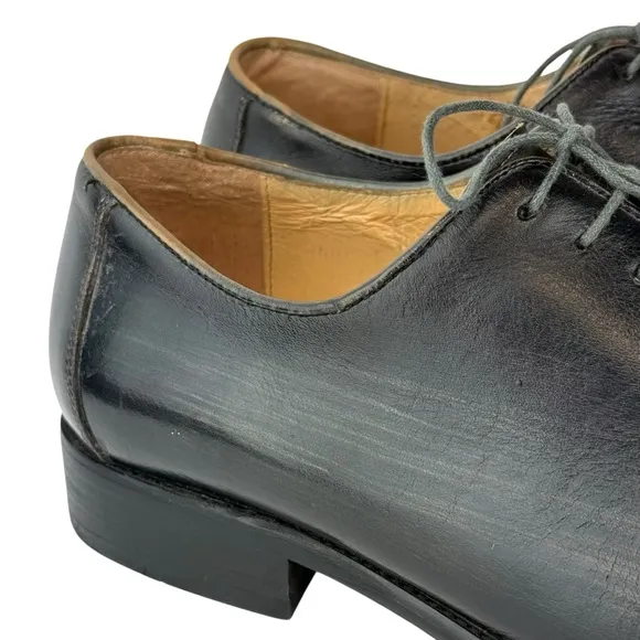 Carrucci Leather Oxford Dress Shoes Lace Up Black Charcoal Mens Size 11