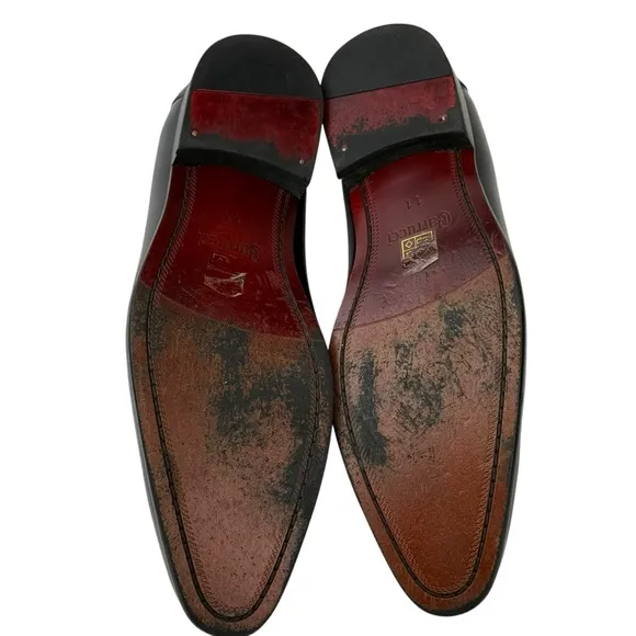 Carrucci Leather Oxford Dress Shoes Lace Up Black Charcoal Mens Size 11