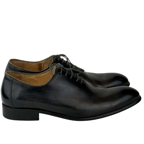 Carrucci Leather Oxford Dress Shoes Lace Up Black Charcoal Mens Size 11
