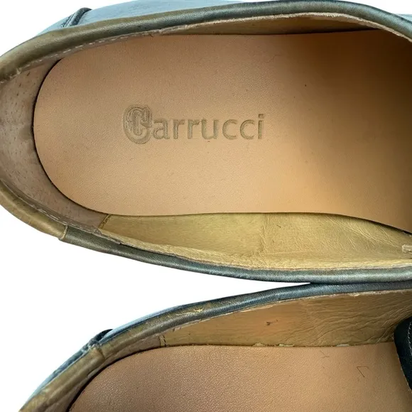 Carrucci Leather Oxford Dress Shoes Lace Up Black Charcoal Mens Size 11