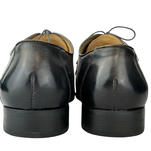 Carrucci Leather Oxford Dress Shoes Lace Up Black Charcoal Mens Size 11