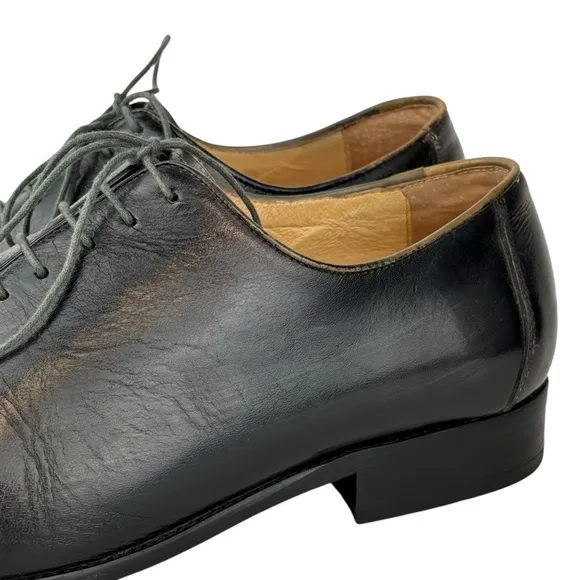 Carrucci Leather Oxford Dress Shoes Lace Up Black Charcoal Mens Size 11
