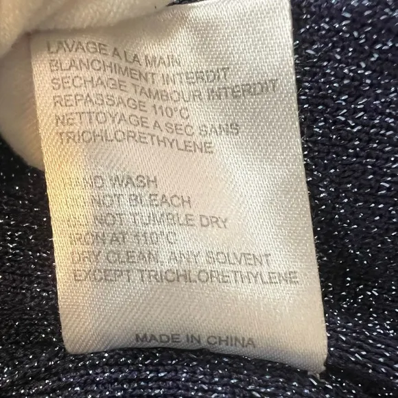 Carven Blue Sparkly Pleated Midi Dress Mock Neck Sleeveless Size L Metallic Luxe