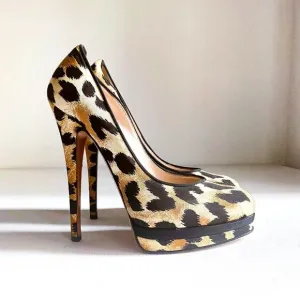 Casadei Animal Print Cheetah Super High Sexy Stiletto Heels 7B