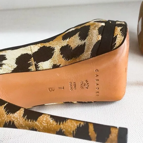 Casadei Animal Print Cheetah Super High Sexy Stiletto Heels 7B