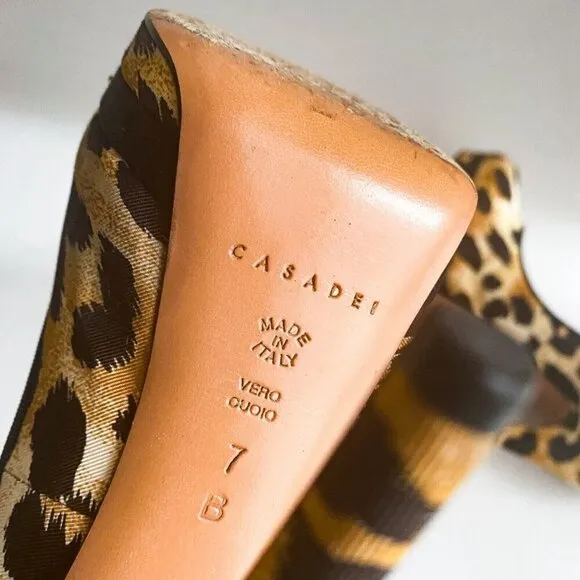 Casadei Animal Print Cheetah Super High Sexy Stiletto Heels 7B