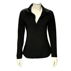 CCC Black Long Sleeve Quarter Zip Athletic Wear Pullover Jacket Size S