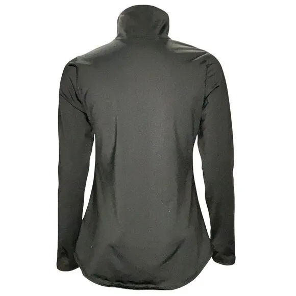 CCC Black Long Sleeve Quarter Zip Athletic Wear Pullover Jacket Size S
